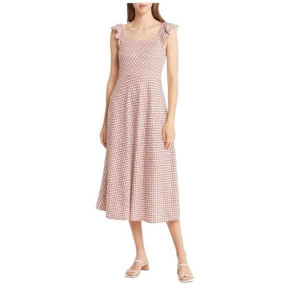 BODEN Ditzy Floral Cotton Blend Sundress in Vermillion Bloom Bud Size 8 - Picture 5 of 13